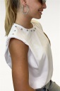 maglia smanicata con borchie boss